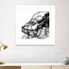 White Smoke Abstract Square by GI ArtLab on GIANT ART - black abstract