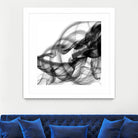 White Smoke Abstract Square by GI ArtLab on GIANT ART - black abstract