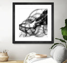 White Smoke Abstract Square by GI ArtLab on GIANT ART - black abstract