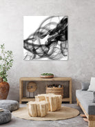 White Smoke Abstract Square by GI ArtLab on GIANT ART - black abstract