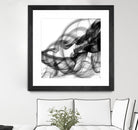 White Smoke Abstract Square by GI ArtLab on GIANT ART - black abstract