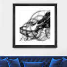 White Smoke Abstract Square by GI ArtLab on GIANT ART - black abstract
