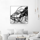 White Smoke Abstract Square by GI ArtLab on GIANT ART - black abstract