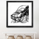 White Smoke Abstract Square by GI ArtLab on GIANT ART - black abstract