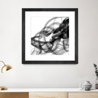 White Smoke Abstract Square by GI ArtLab on GIANT ART - black abstract