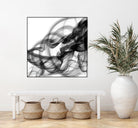 White Smoke Abstract Square by GI ArtLab on GIANT ART - black abstract