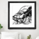 White Smoke Abstract Square by GI ArtLab on GIANT ART - black abstract