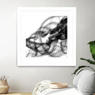 White Smoke Abstract Square by GI ArtLab on GIANT ART - black abstract