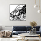 White Smoke Abstract Square by GI ArtLab on GIANT ART - black abstract