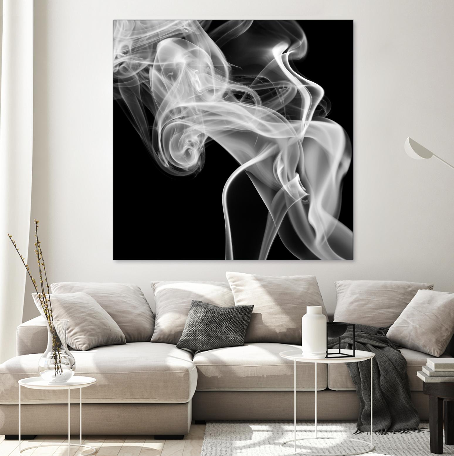 Black Smoke Abstract Square by GI ArtLab on GIANT ART - black abstract