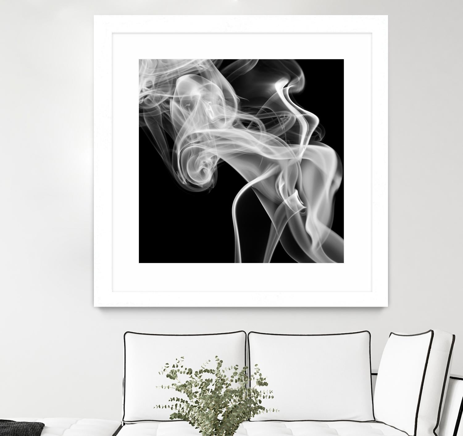 Black Smoke Abstract Square by GI ArtLab on GIANT ART - black abstract