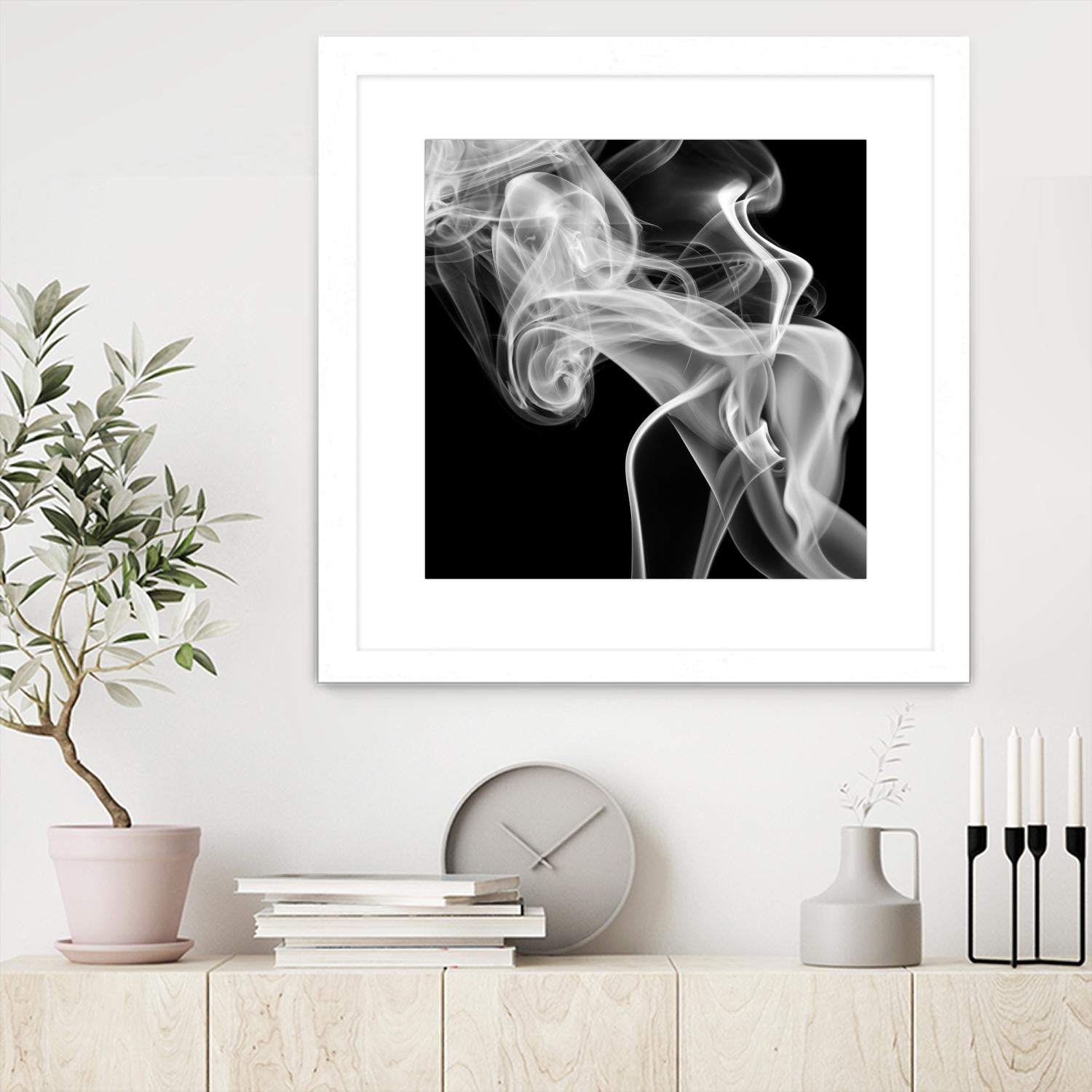 Black Smoke Abstract Square by GI ArtLab on GIANT ART - black abstract