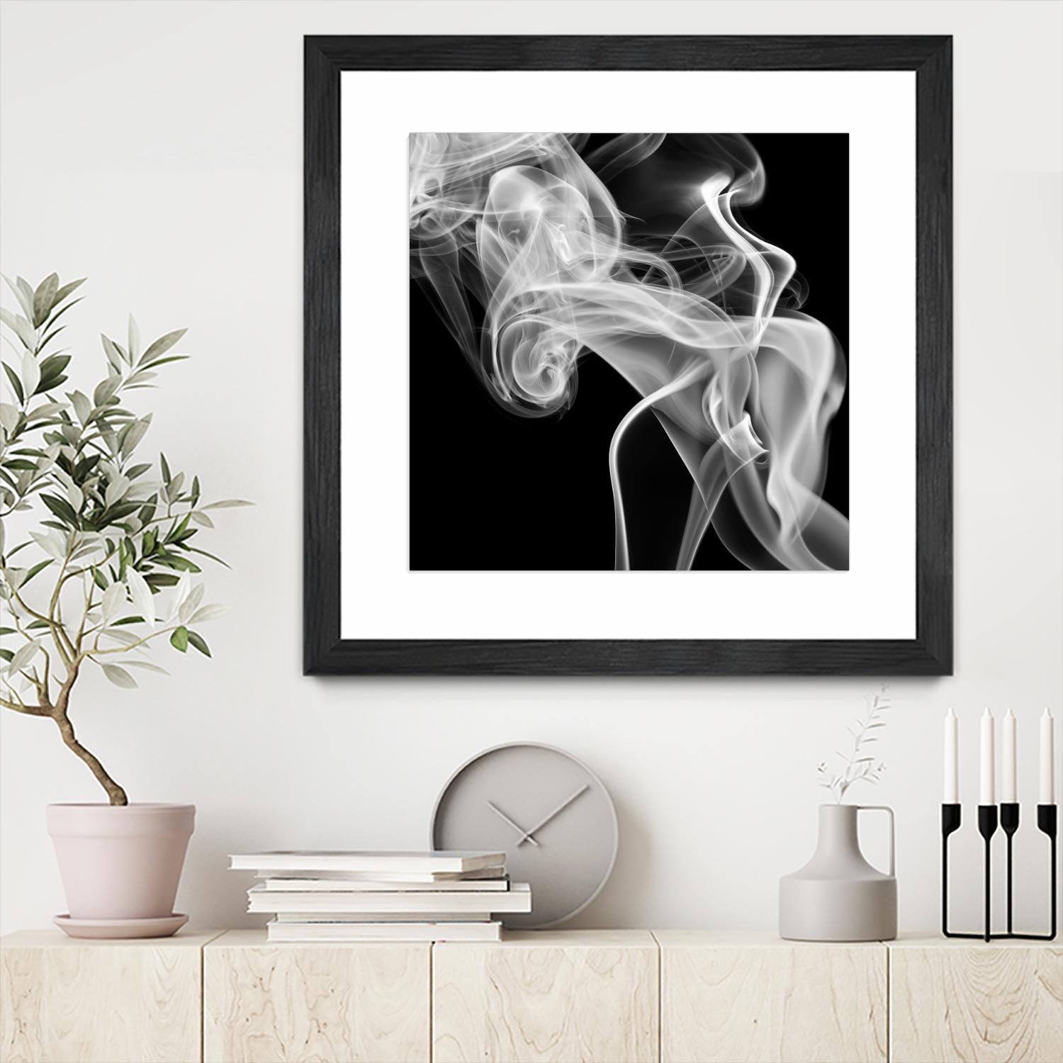 Black Smoke Abstract Square by GI ArtLab on GIANT ART - black abstract