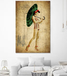Pinup Girl in the Shade by GI ArtLab on GIANT ART - green vintage
