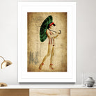 Pinup Girl in the Shade by GI ArtLab on GIANT ART - green vintage