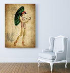 Pinup Girl in the Shade by GI ArtLab on GIANT ART - green vintage
