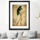 Pinup Girl in the Shade by GI ArtLab on GIANT ART - green vintage