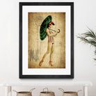 Pinup Girl in the Shade by GI ArtLab on GIANT ART - green vintage