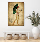 Pinup Girl in the Shade by GI ArtLab on GIANT ART - green vintage
