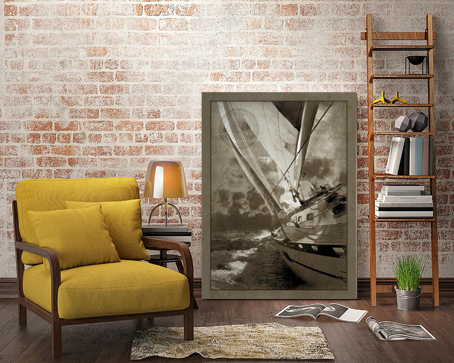 Sailing in Sepia A by GI ArtLab on GIANT ART - brown nautical