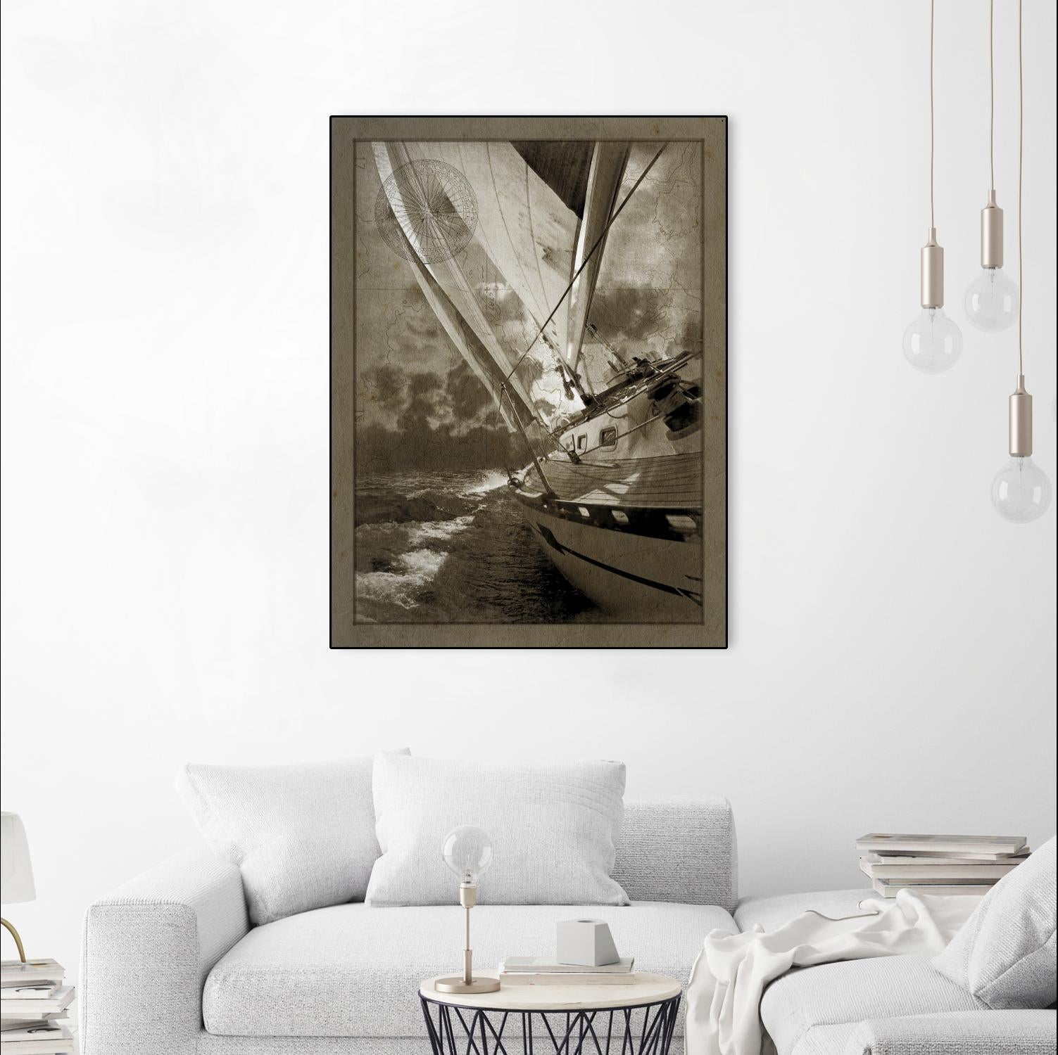 Sailing in Sepia A by GI ArtLab on GIANT ART - brown nautical