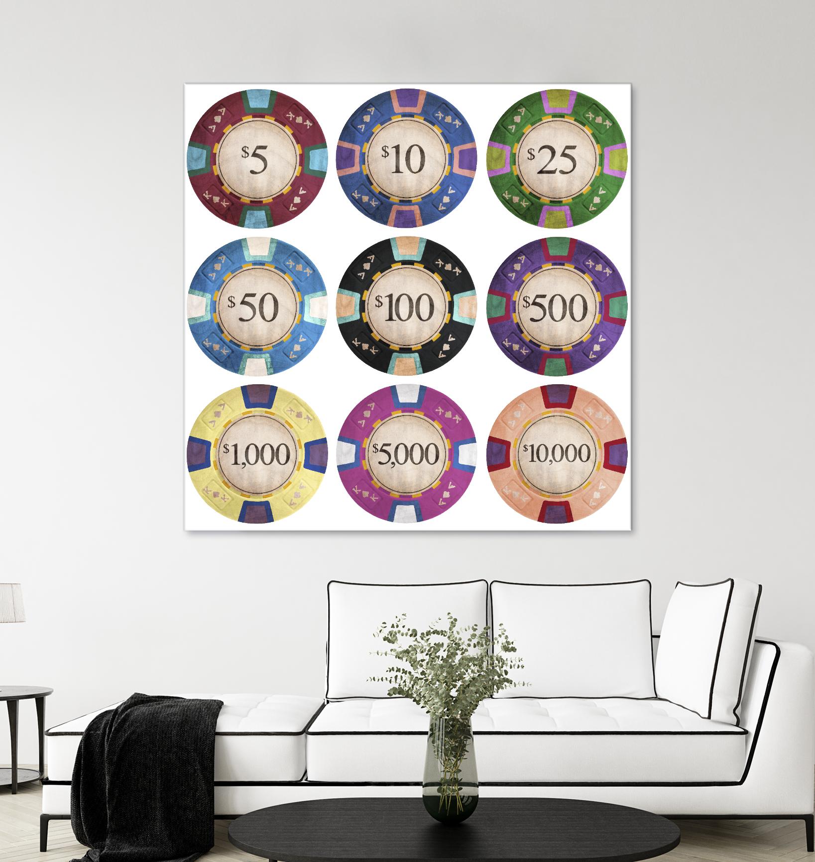 Poker Chips by GI ArtLab on GIANT ART - blue leisure