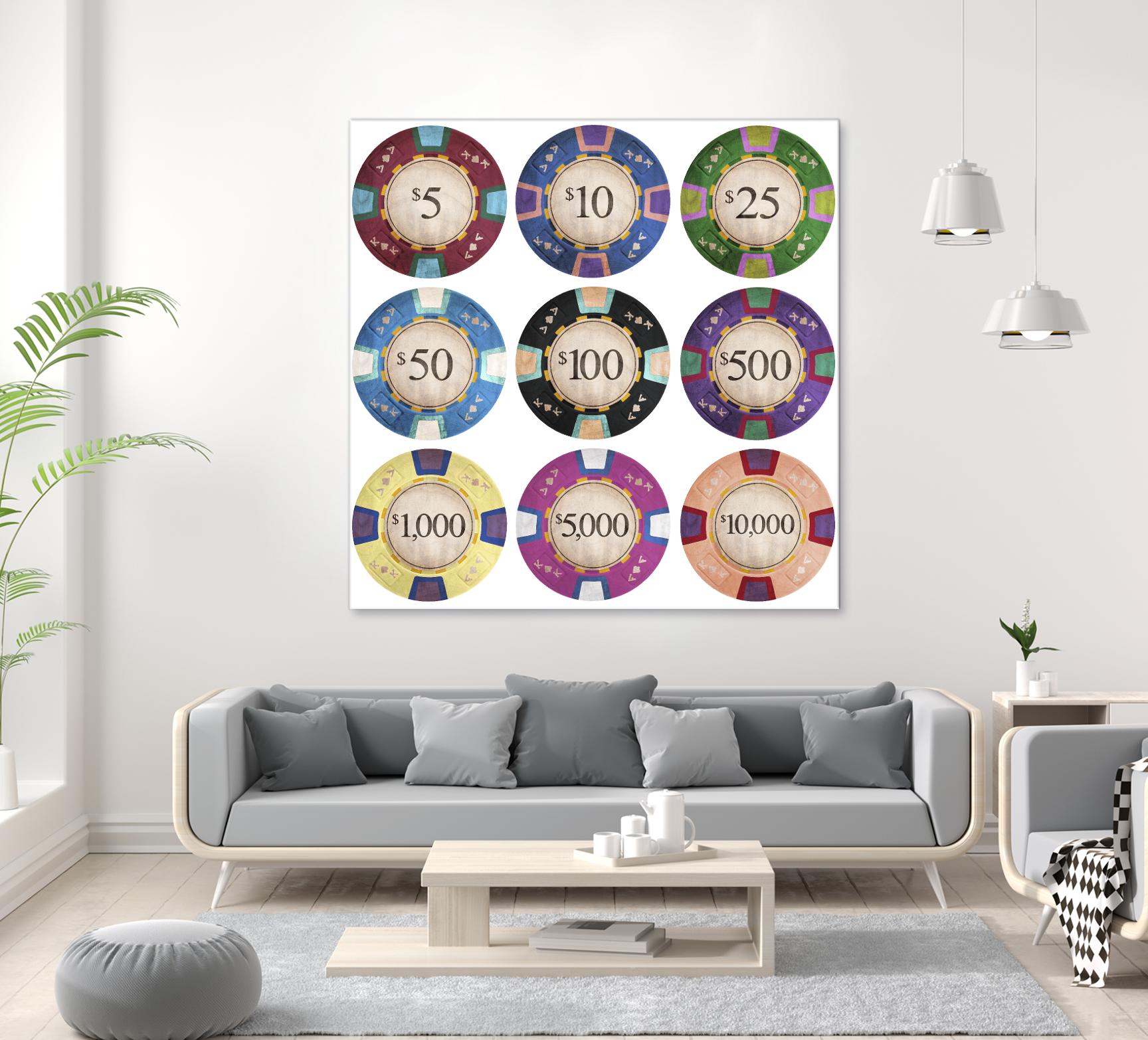 Poker Chips by GI ArtLab on GIANT ART - blue leisure