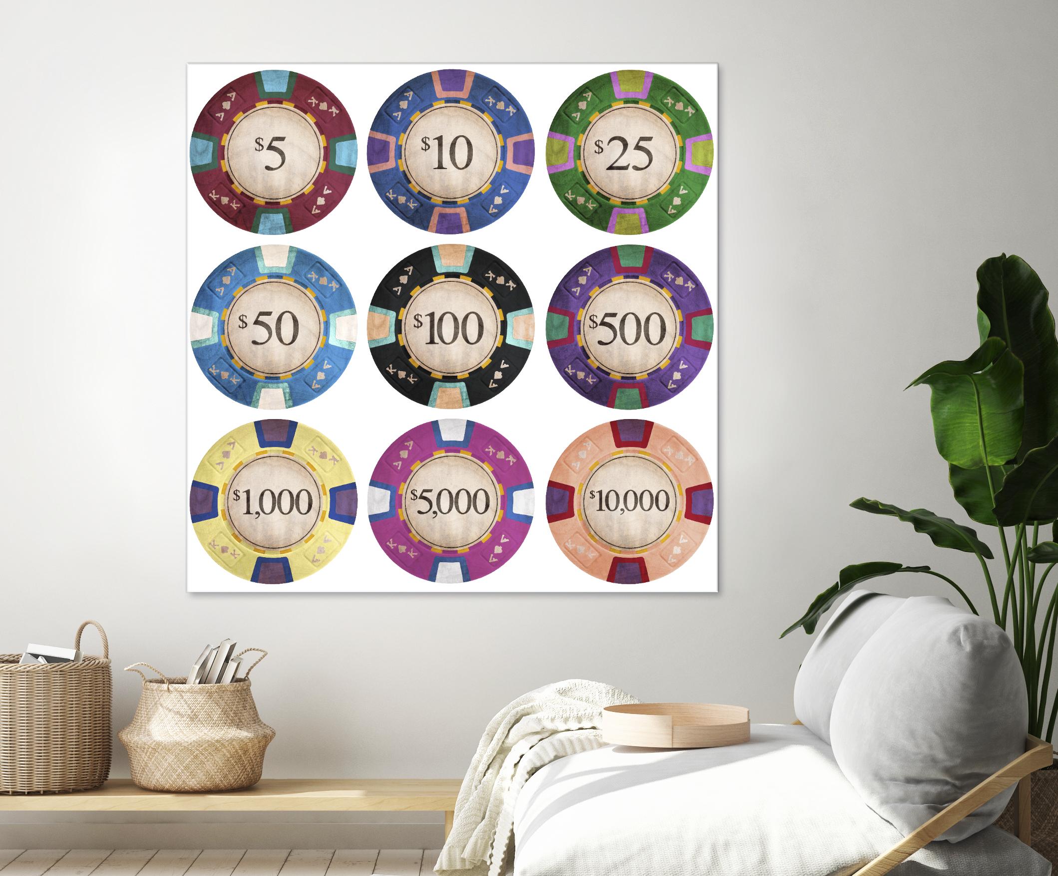 Poker Chips by GI ArtLab on GIANT ART - blue leisure