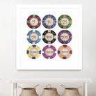 Poker Chips by GI ArtLab on GIANT ART - blue leisure