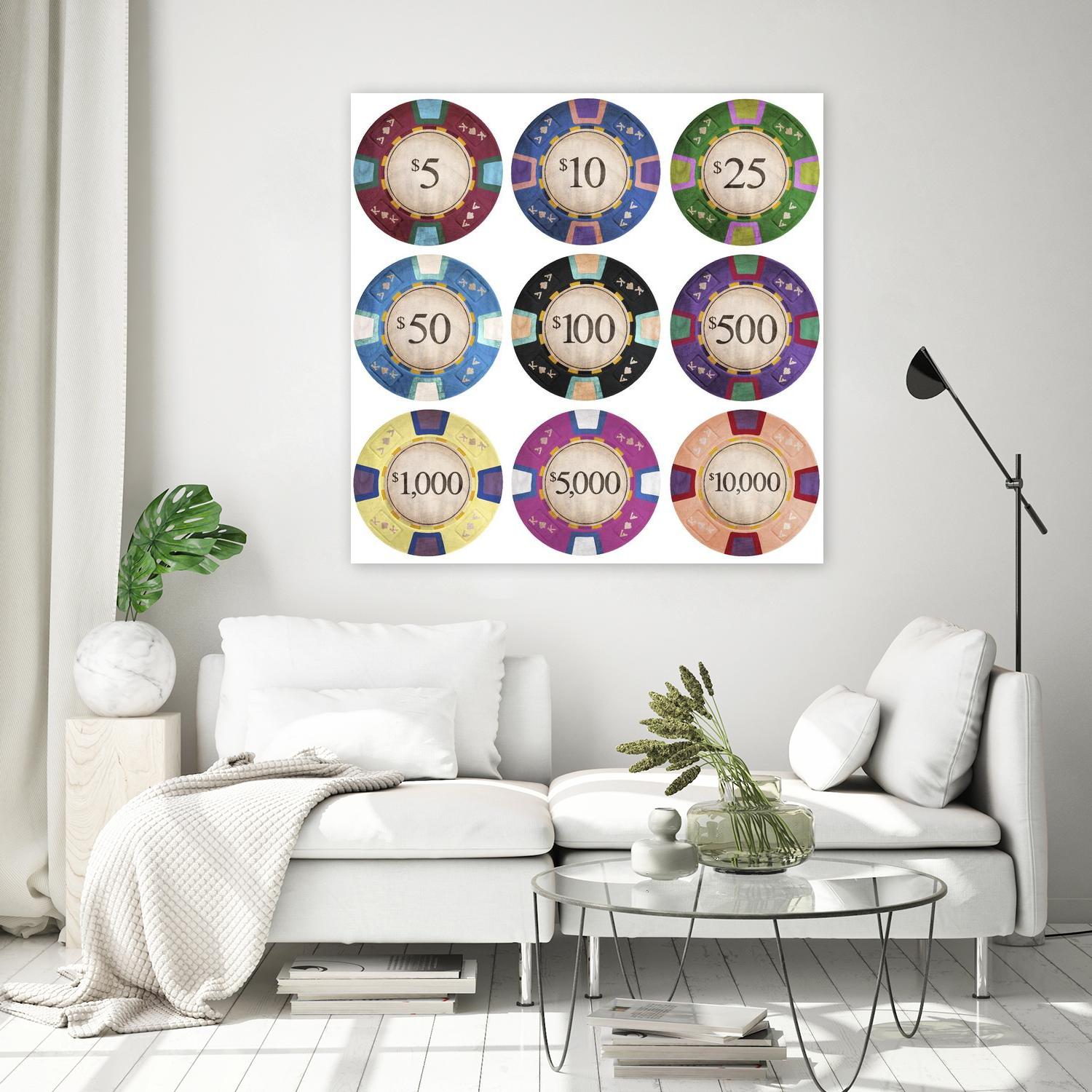 Poker Chips by GI ArtLab on GIANT ART - blue leisure