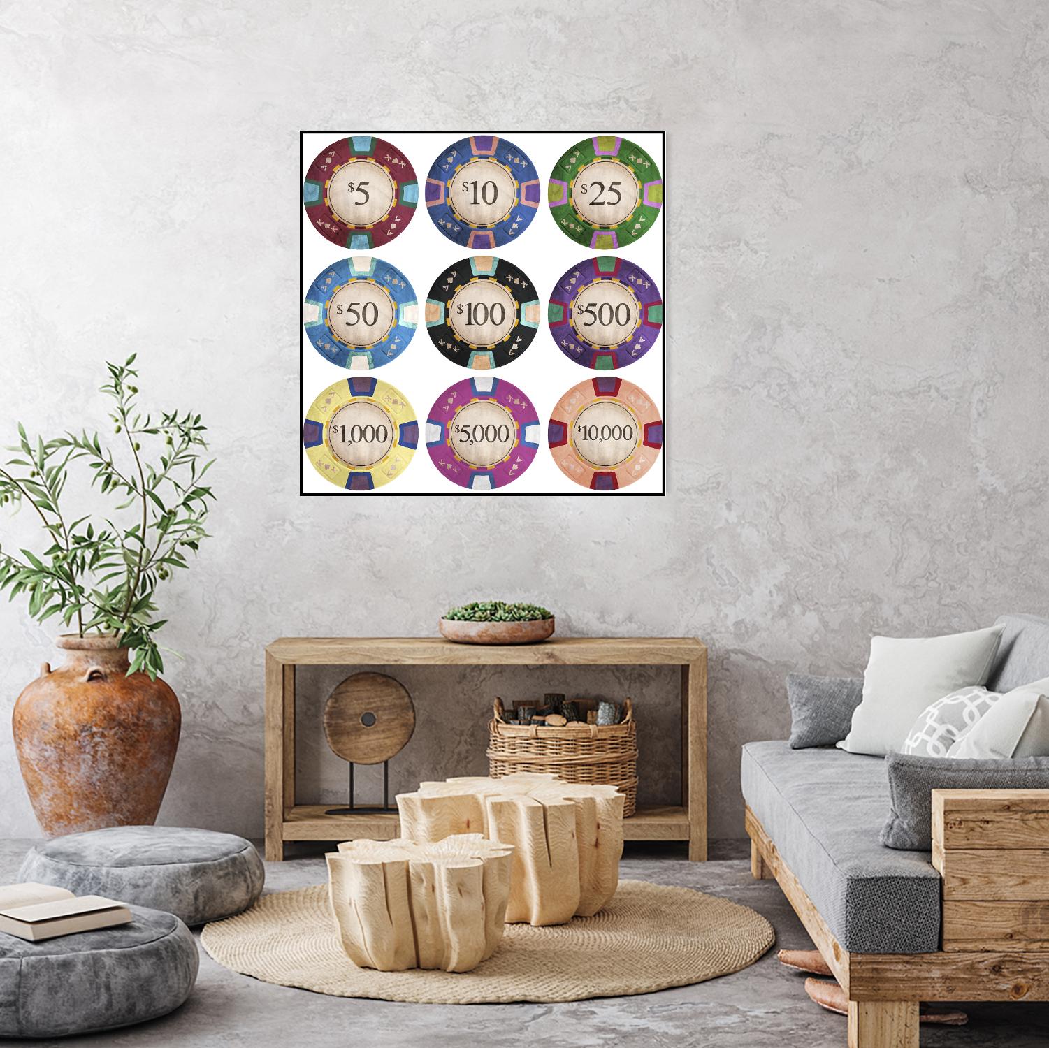Poker Chips by GI ArtLab on GIANT ART - blue leisure