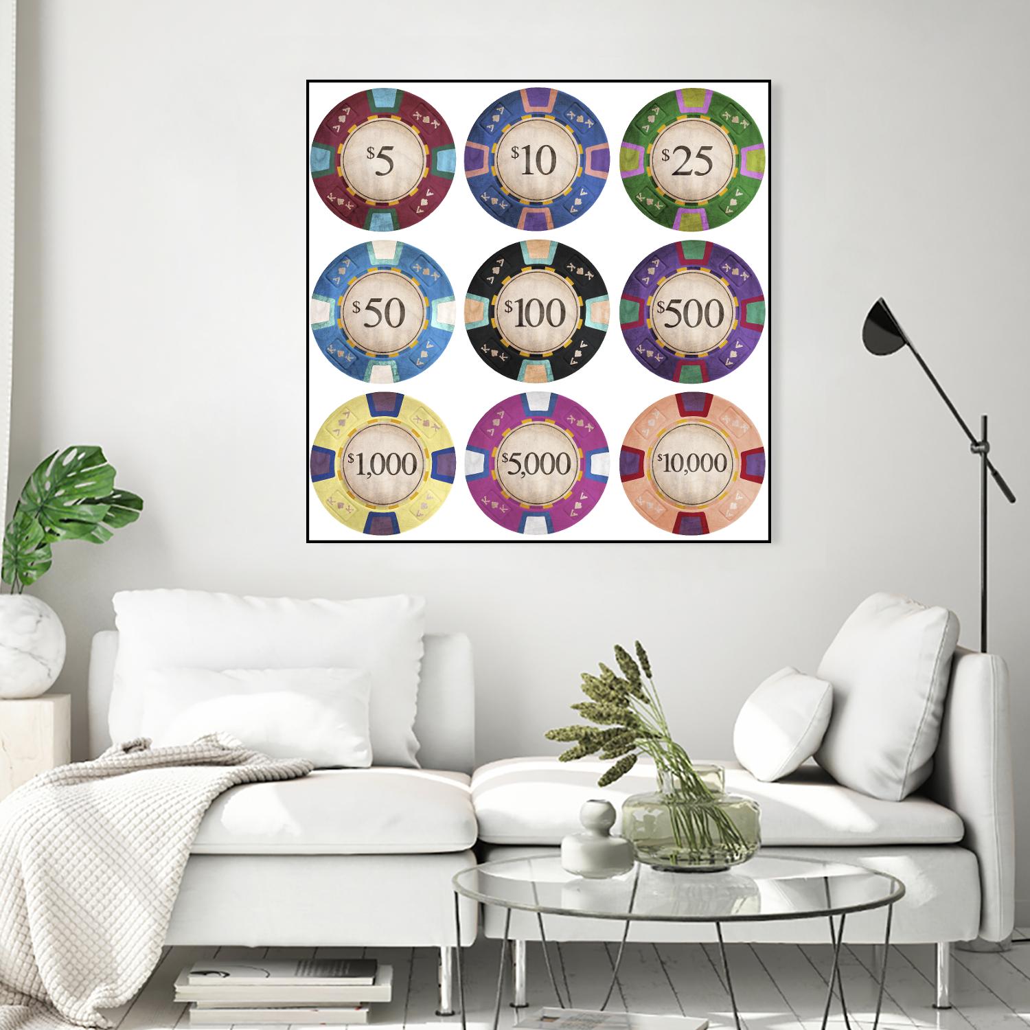 Poker Chips by GI ArtLab on GIANT ART - blue leisure