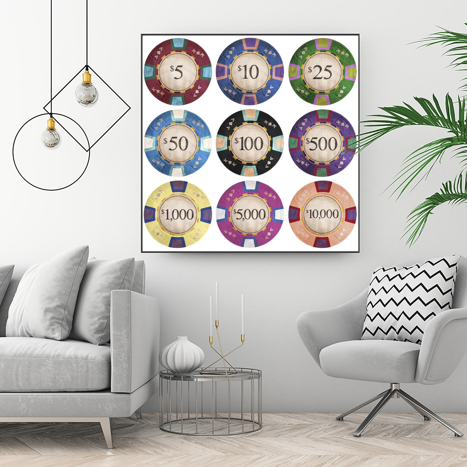 Poker Chips by GI ArtLab on GIANT ART - blue leisure