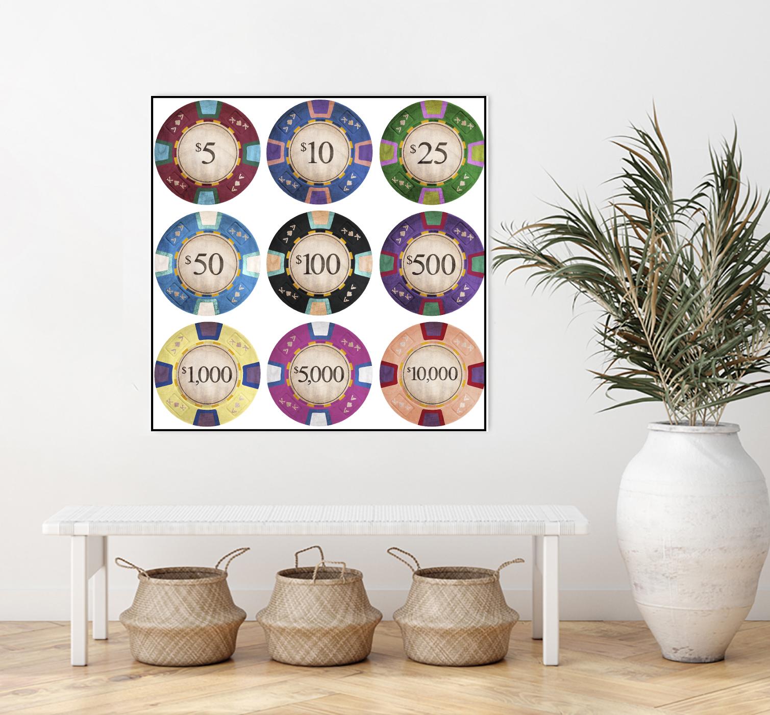 Poker Chips by GI ArtLab on GIANT ART - blue leisure