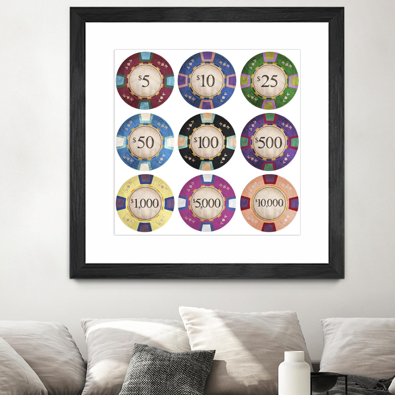 Poker Chips by GI ArtLab on GIANT ART - blue leisure