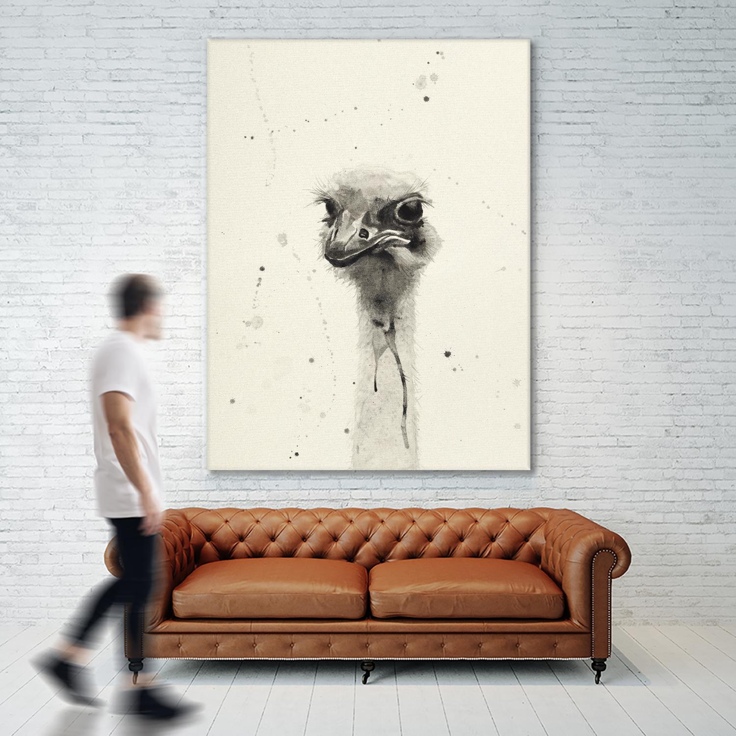 Watercolor Ostrich 2 by Ben Gordon on GIANT ART - beige animals