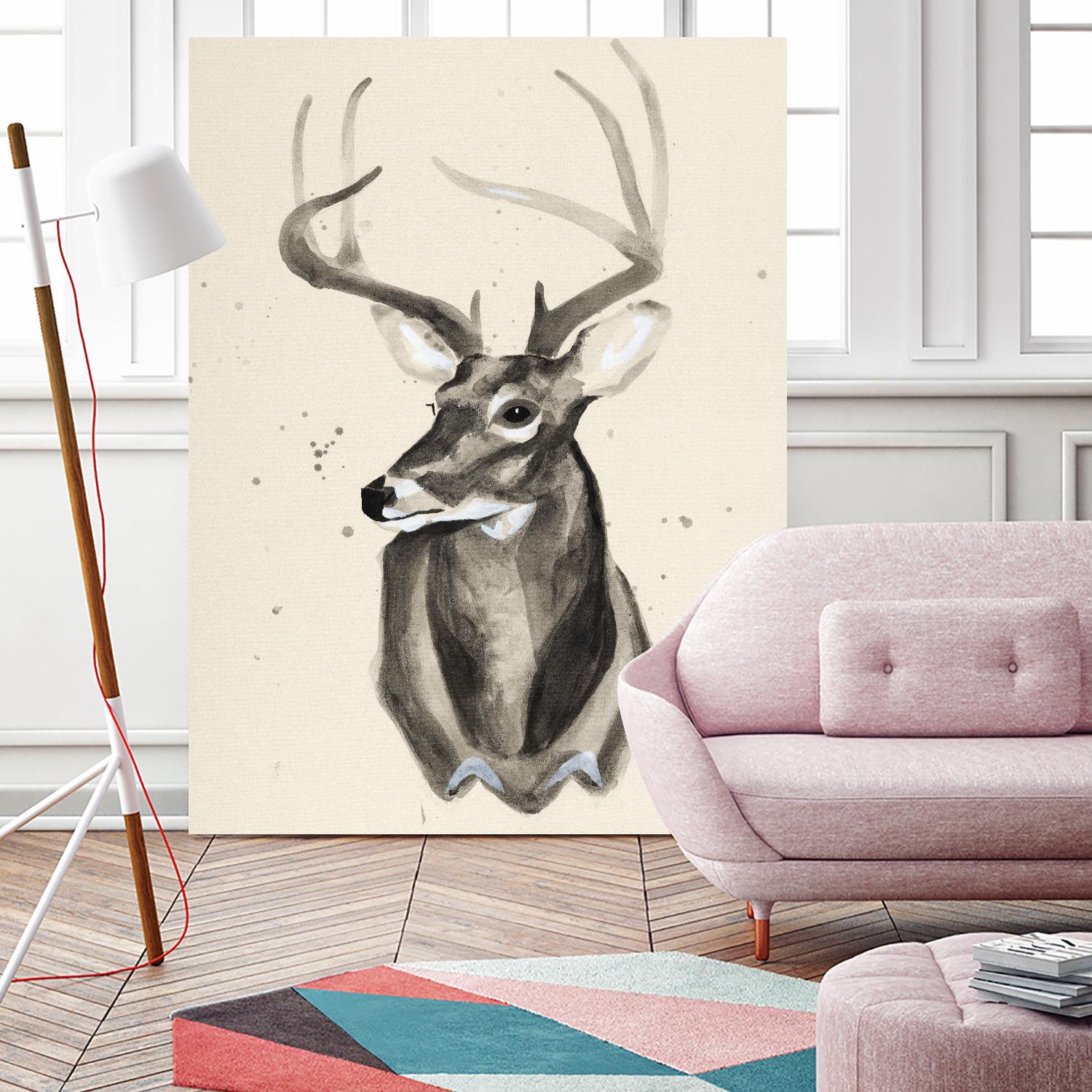 Watercolor Deer Head 3 by Ben Gordon on GIANT ART - beige animals