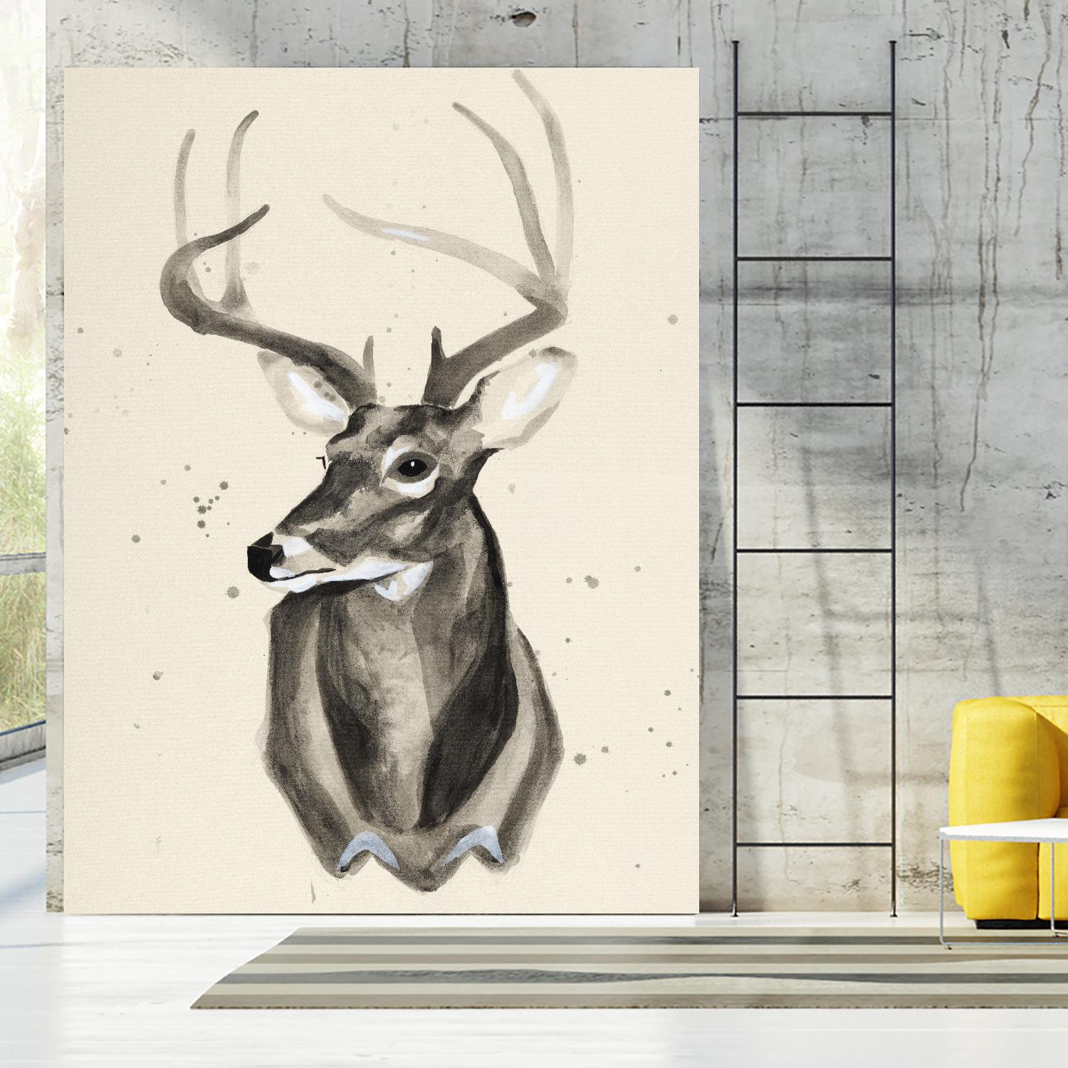 Watercolor Deer Head 3 by Ben Gordon on GIANT ART - beige animals