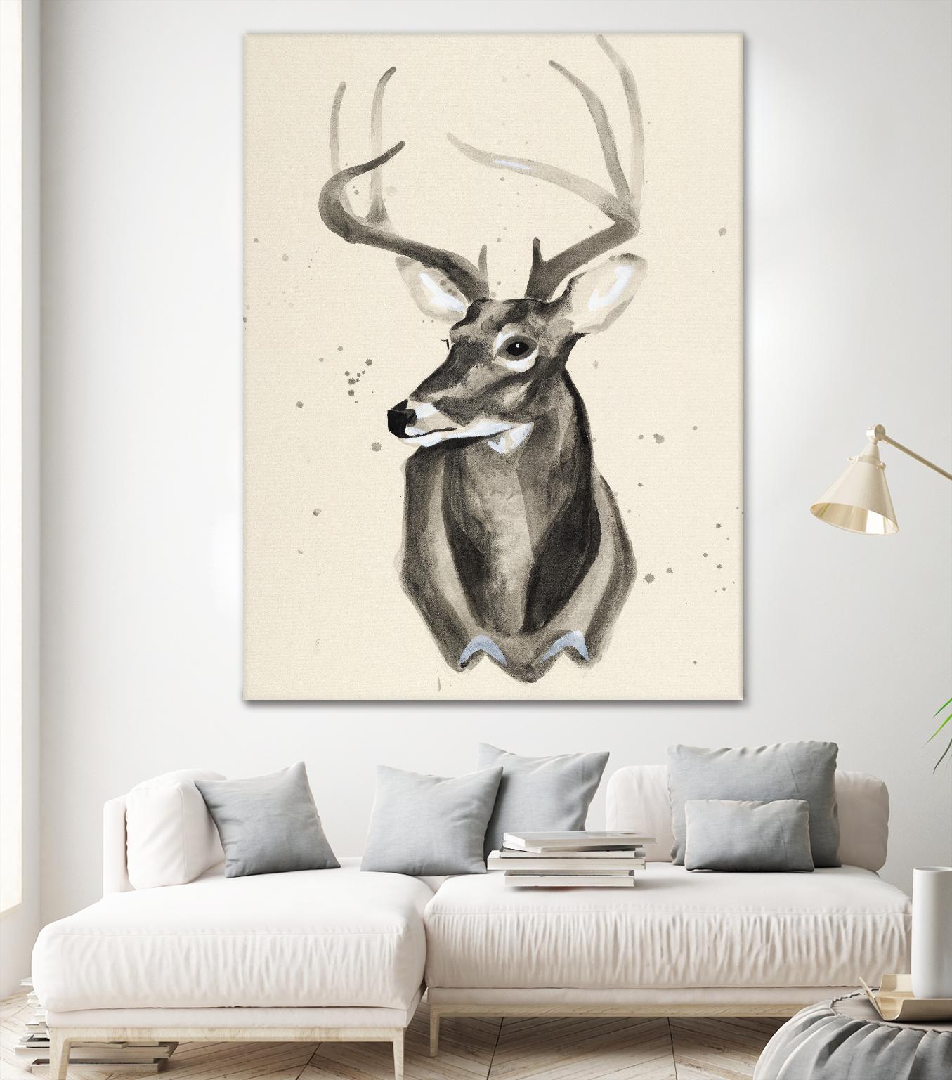 Watercolor Deer Head 3 by Ben Gordon on GIANT ART - beige animals