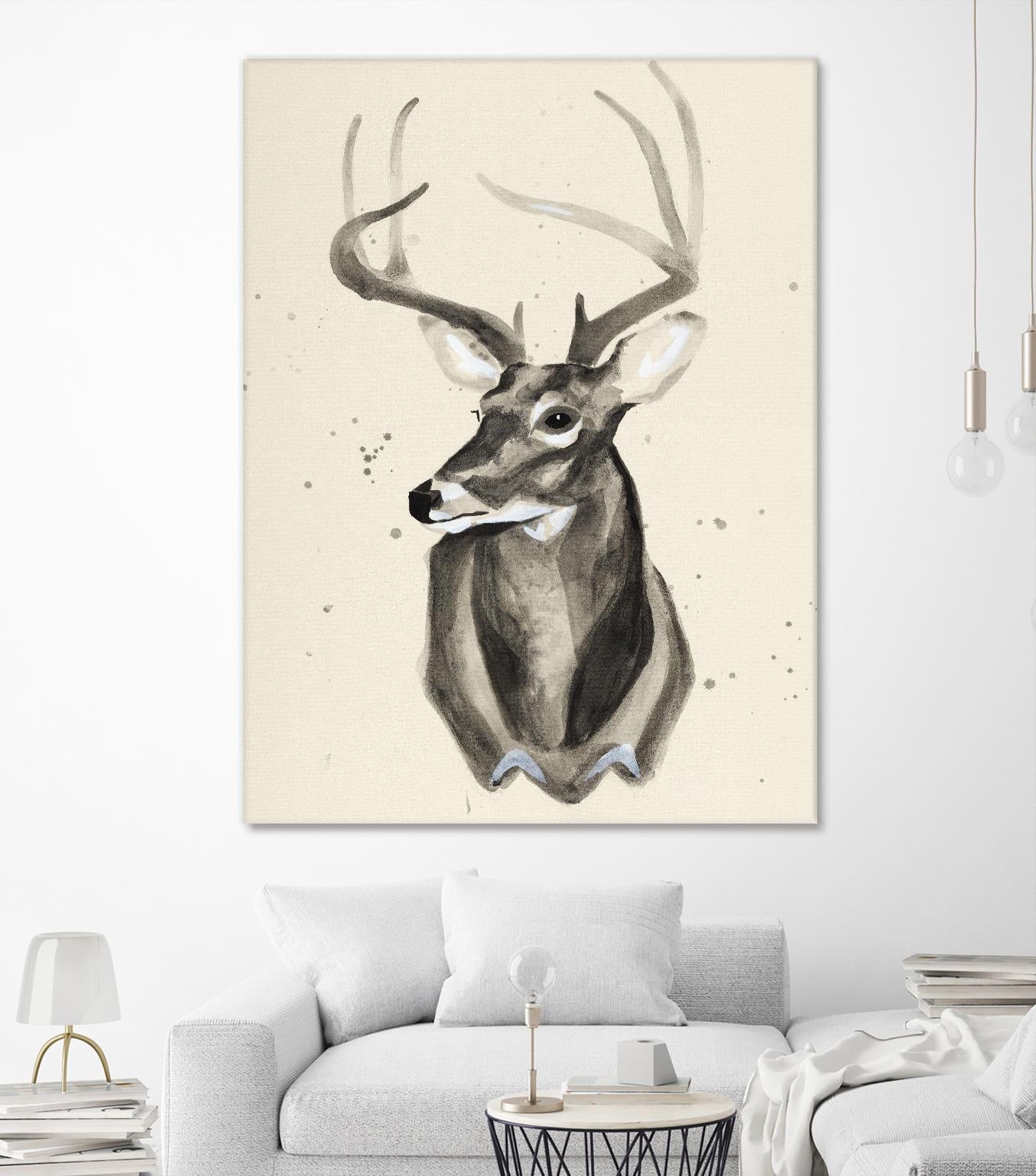 Watercolor Deer Head 3 by Ben Gordon on GIANT ART - beige animals