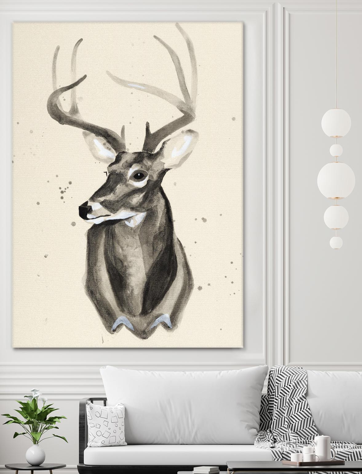 Watercolor Deer Head 3 by Ben Gordon on GIANT ART - beige animals