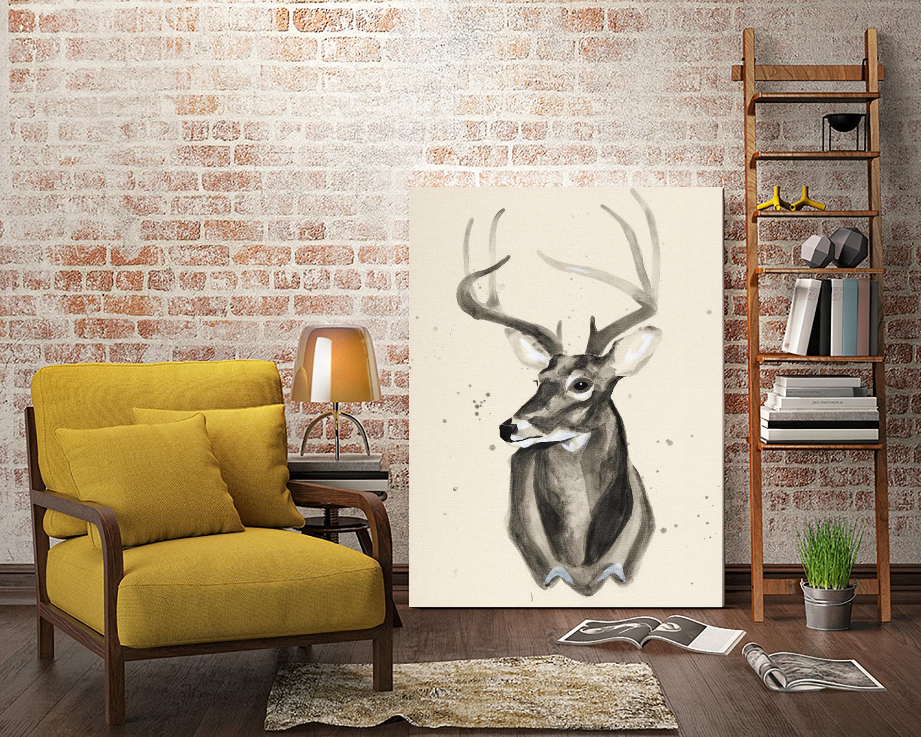 Watercolor Deer Head 3 by Ben Gordon on GIANT ART - beige animals
