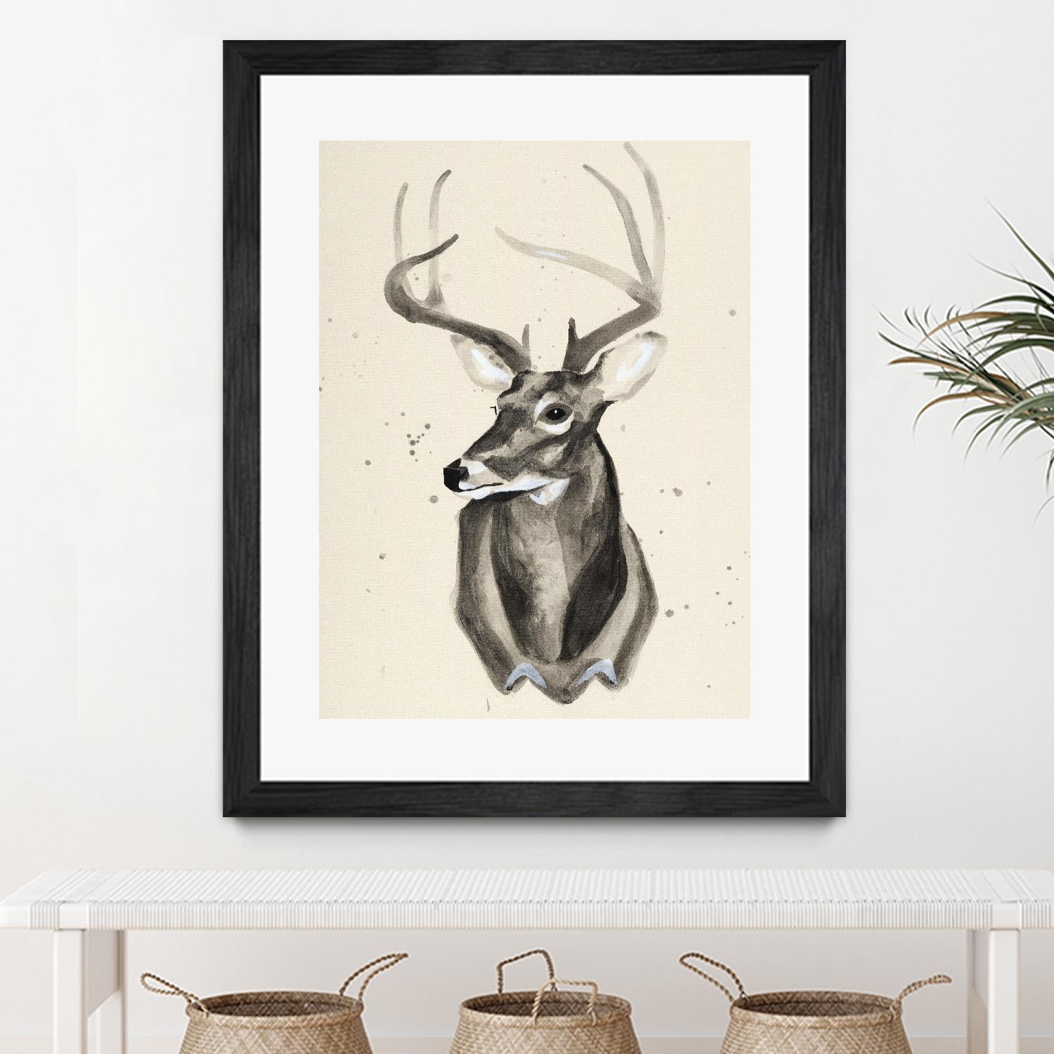 Watercolor Deer Head 3 by Ben Gordon on GIANT ART - beige animals