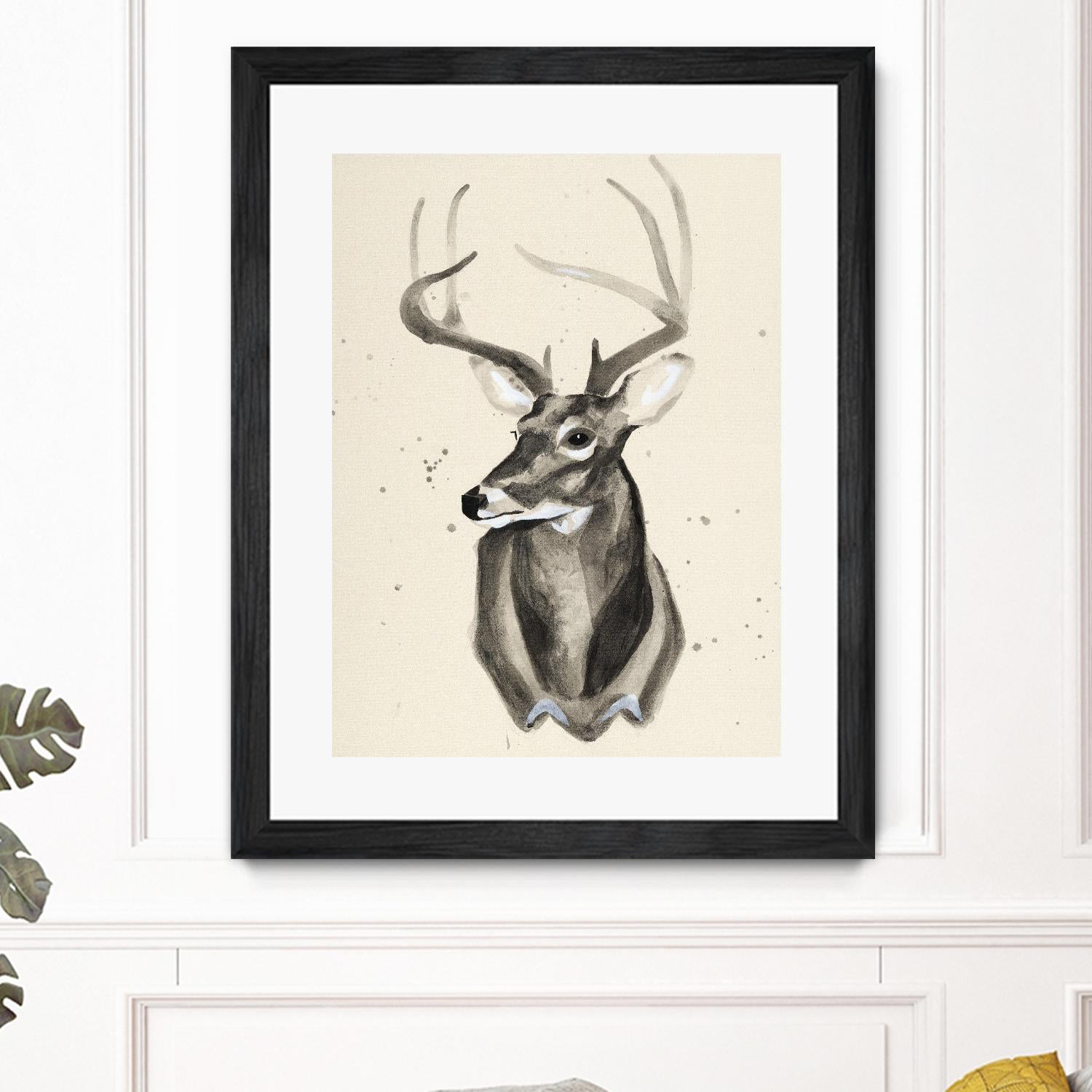 Watercolor Deer Head 3 by Ben Gordon on GIANT ART - beige animals