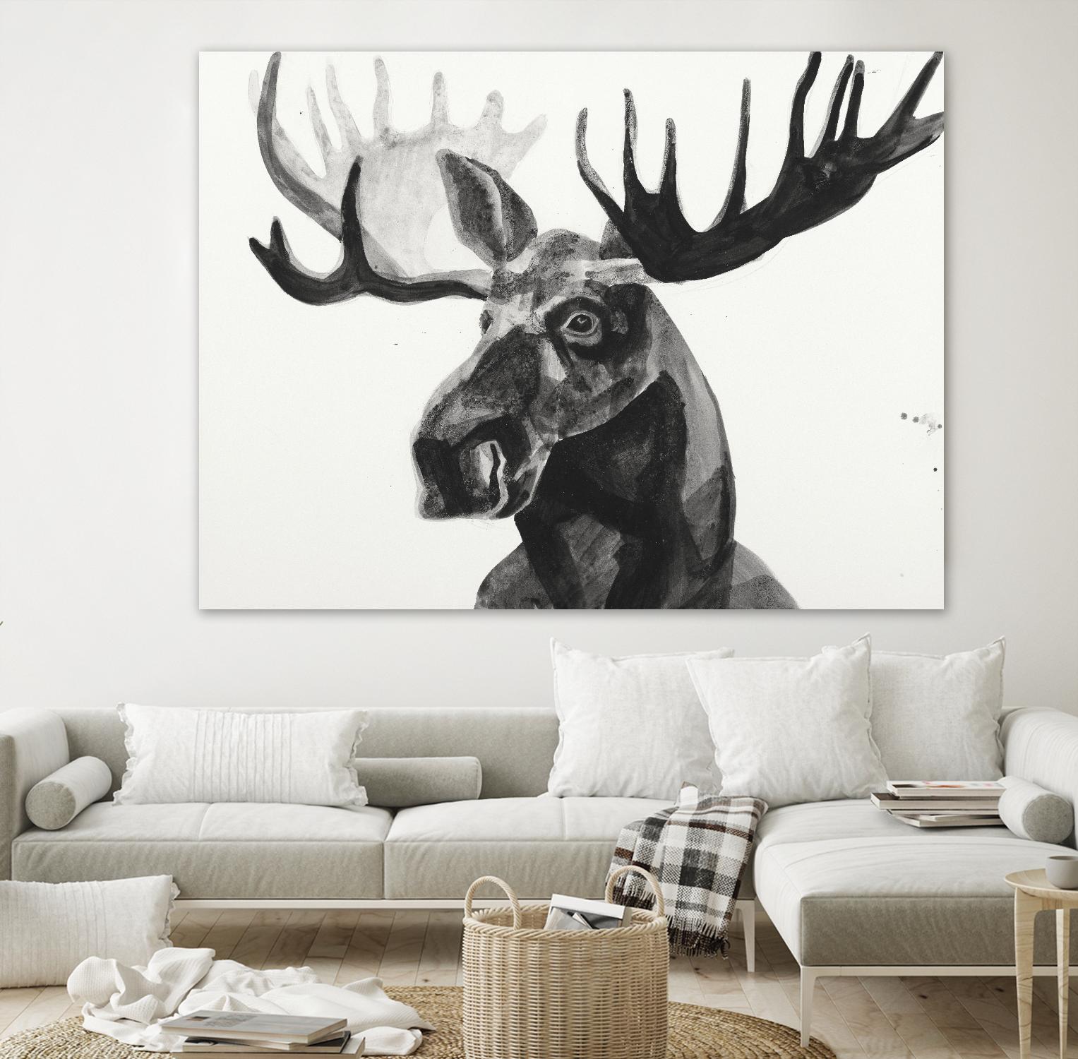 Watercolor Moose by Ben Gordon on GIANT ART - black animals