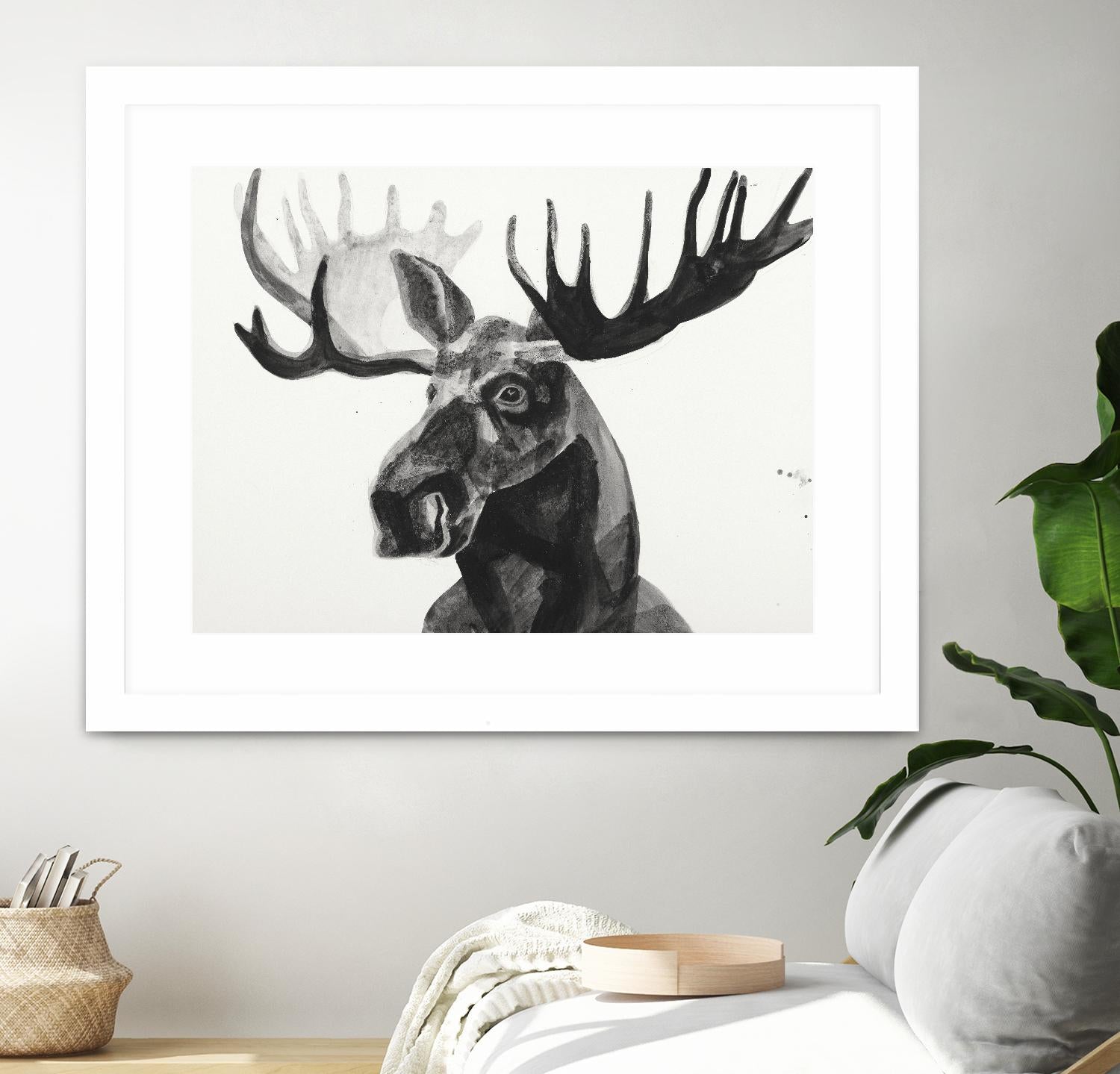 Watercolor Moose by Ben Gordon on GIANT ART - black animals