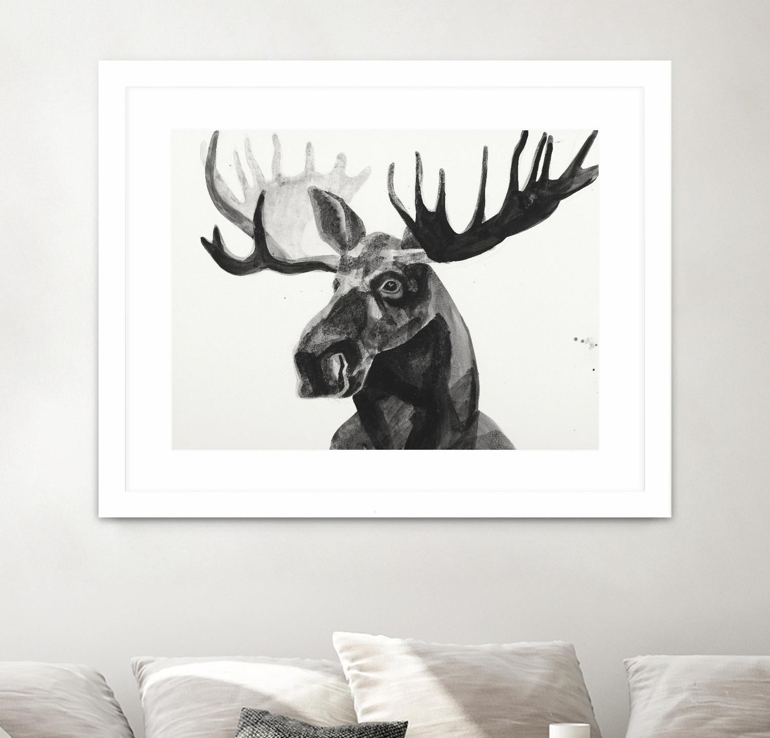 Watercolor Moose by Ben Gordon on GIANT ART - black animals