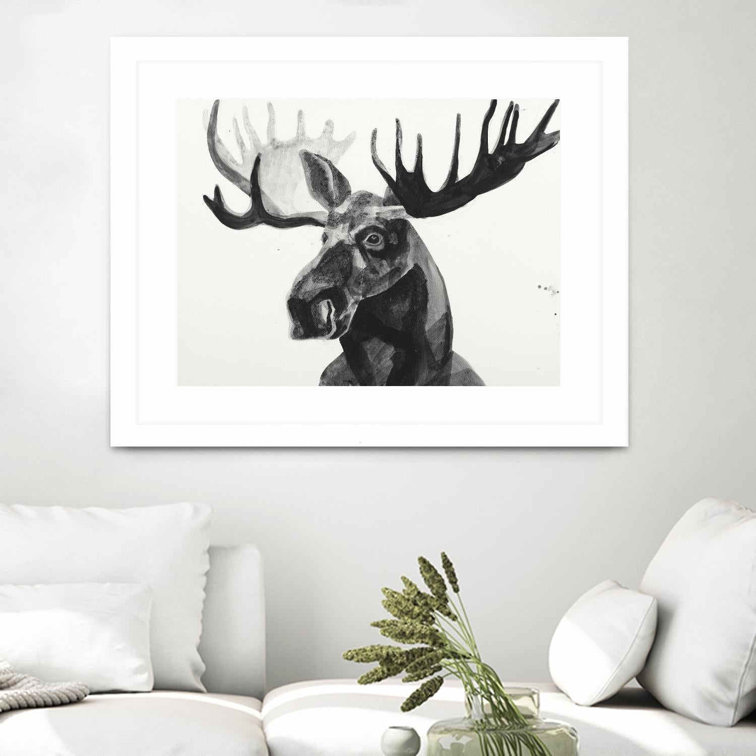 Watercolor Moose by Ben Gordon on GIANT ART - black animals