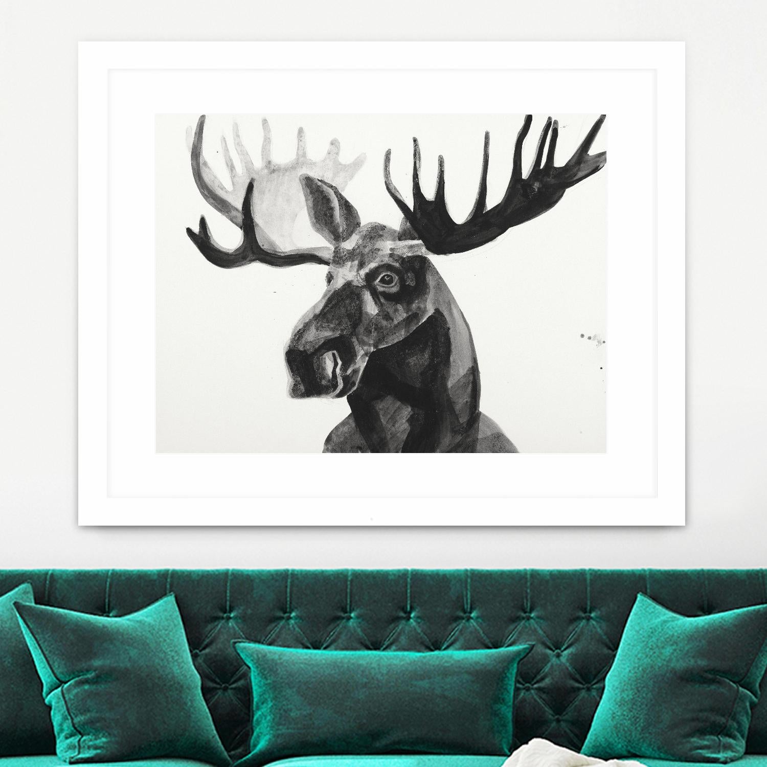Watercolor Moose by Ben Gordon on GIANT ART - black animals