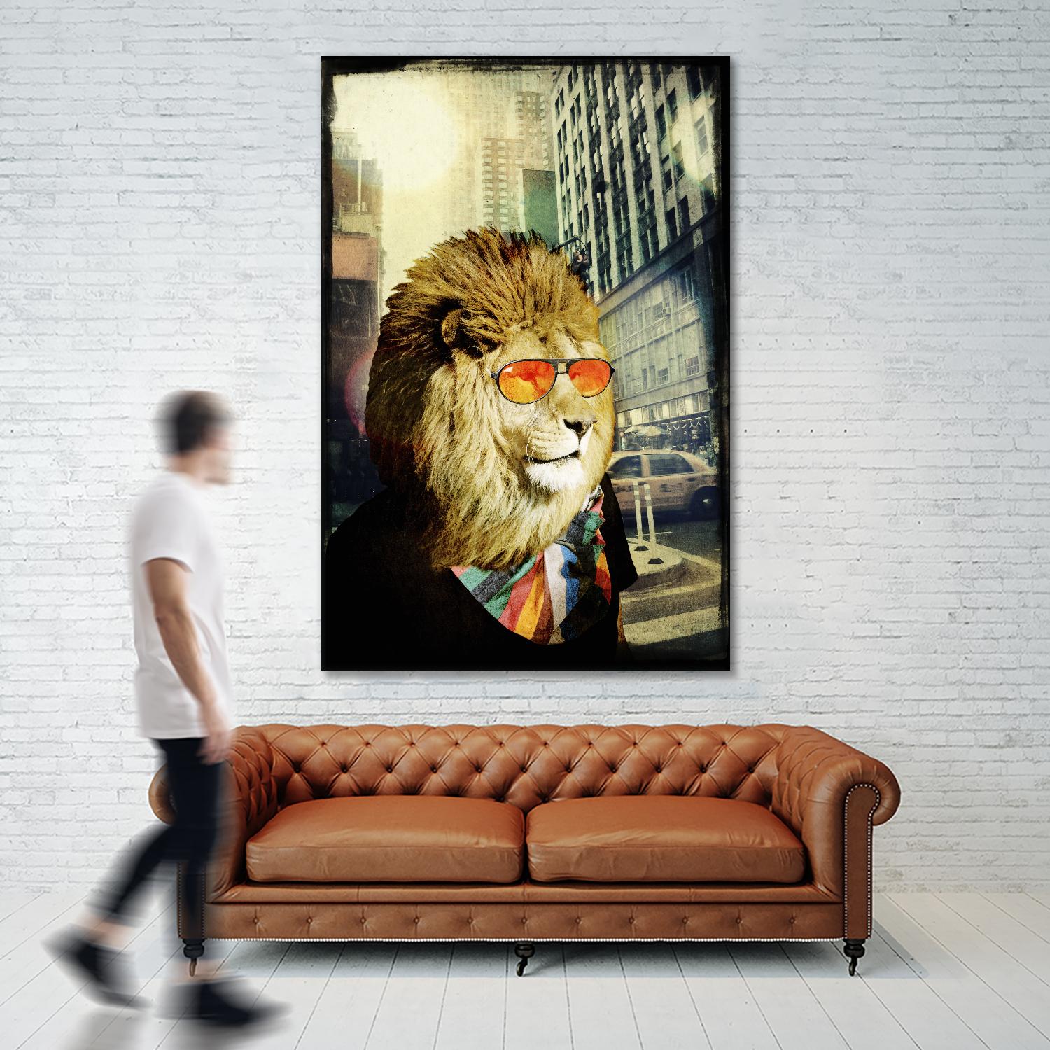 King Lion of the Urban Jungle by GI ArtLab on GIANT ART - brown contemporary